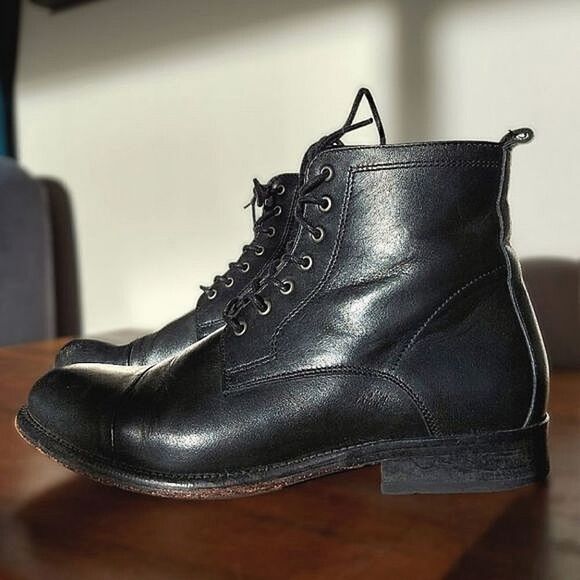 Ten Points black handmade leather combat boots - Picture 3 of 11